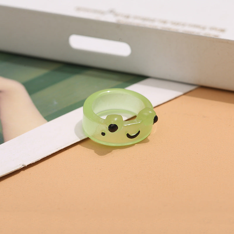 Cute Luminous Cartoon Frog Ring