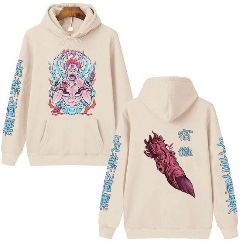 Unisex Anime Gojo Print Loose Hoodie