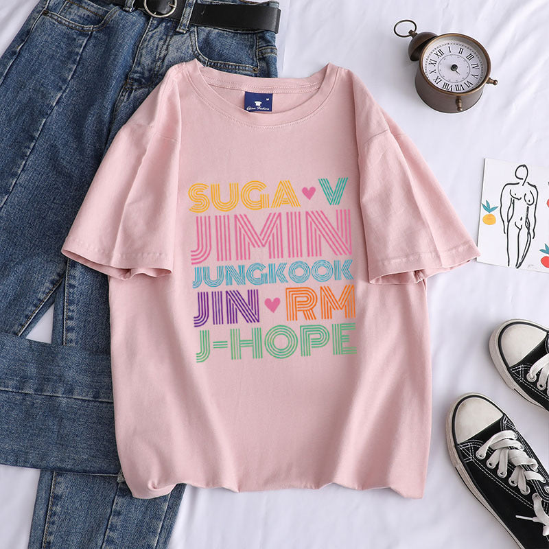 Cute Girls Kpop Cotton T-shirt