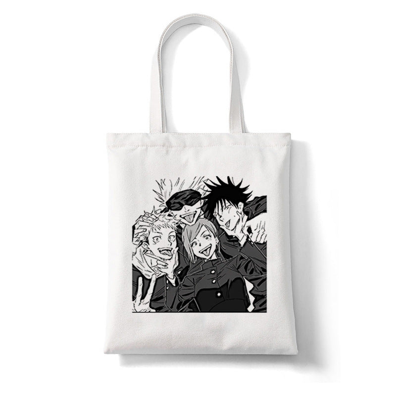 Trendy Anime Printed Canvas Shoulder Tote Bag