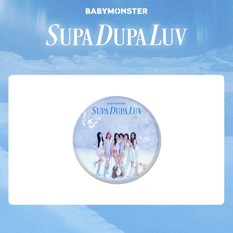 BM SUPA DUPA LUV Badge Mirror Keychain Pendant