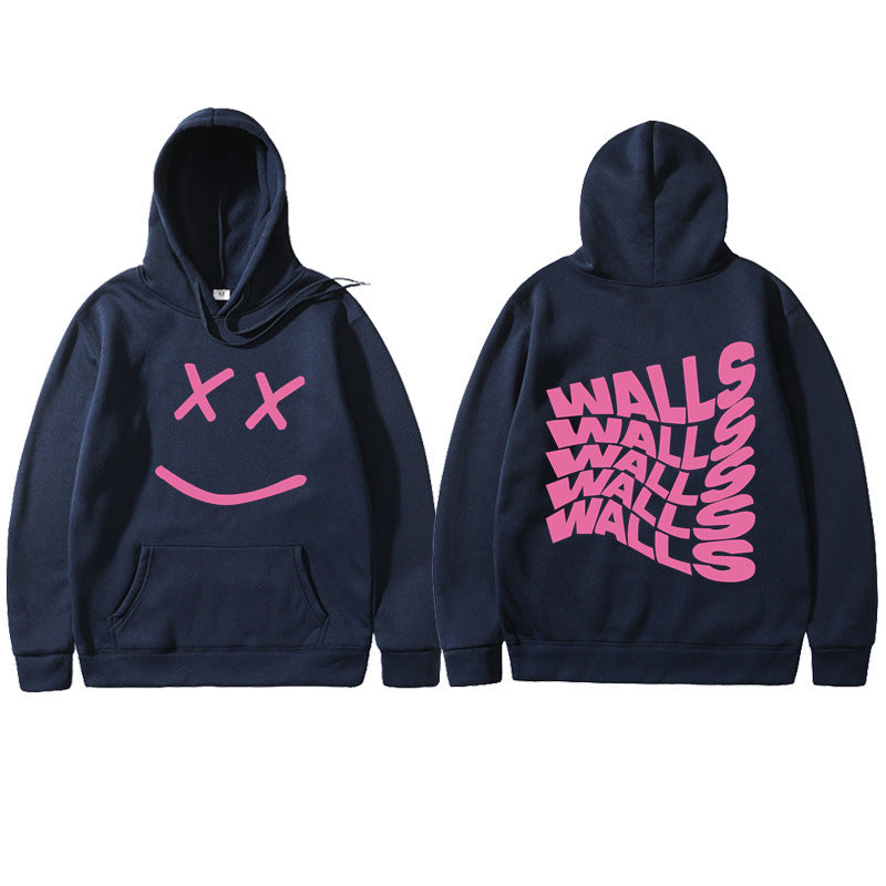 Unisex Casual Walls Print Loose Hoodie