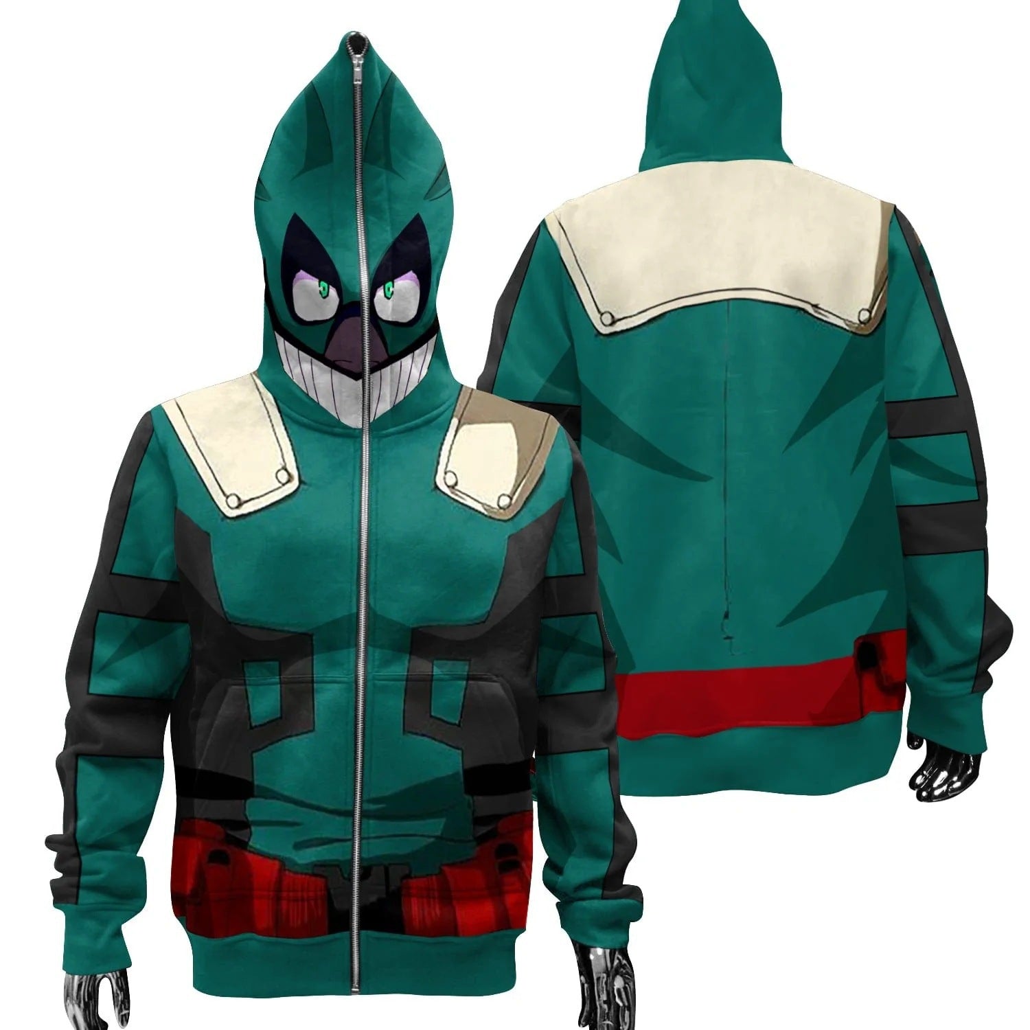 Trendy Cool 3D Anime Cosplay Zipper Hoodie