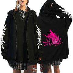 Unisex Eva Printed Loose Zipper Hoodie