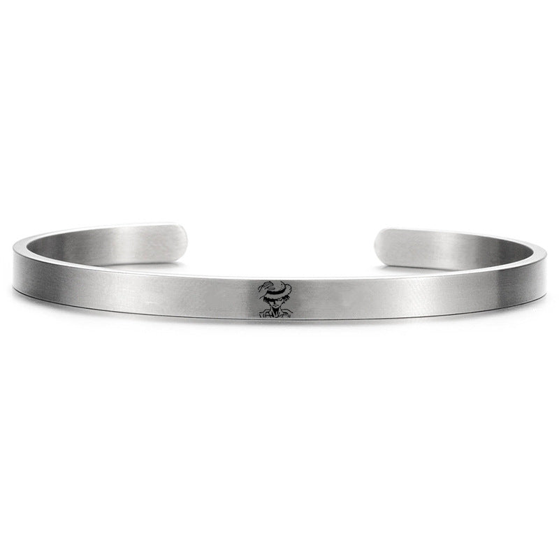 Stainless Steel Luffy Logo Laser Bracelet