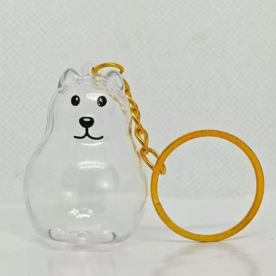 Cat Pup Capsule Keychain Pet Hair Storage Pendant Lab