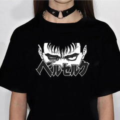 Casual Women's Anime Print Cotton T-shirt