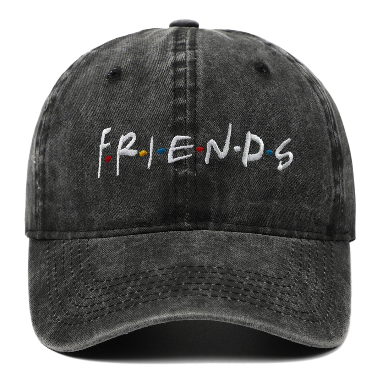 Friends Embroidered Washed Baseball Cap