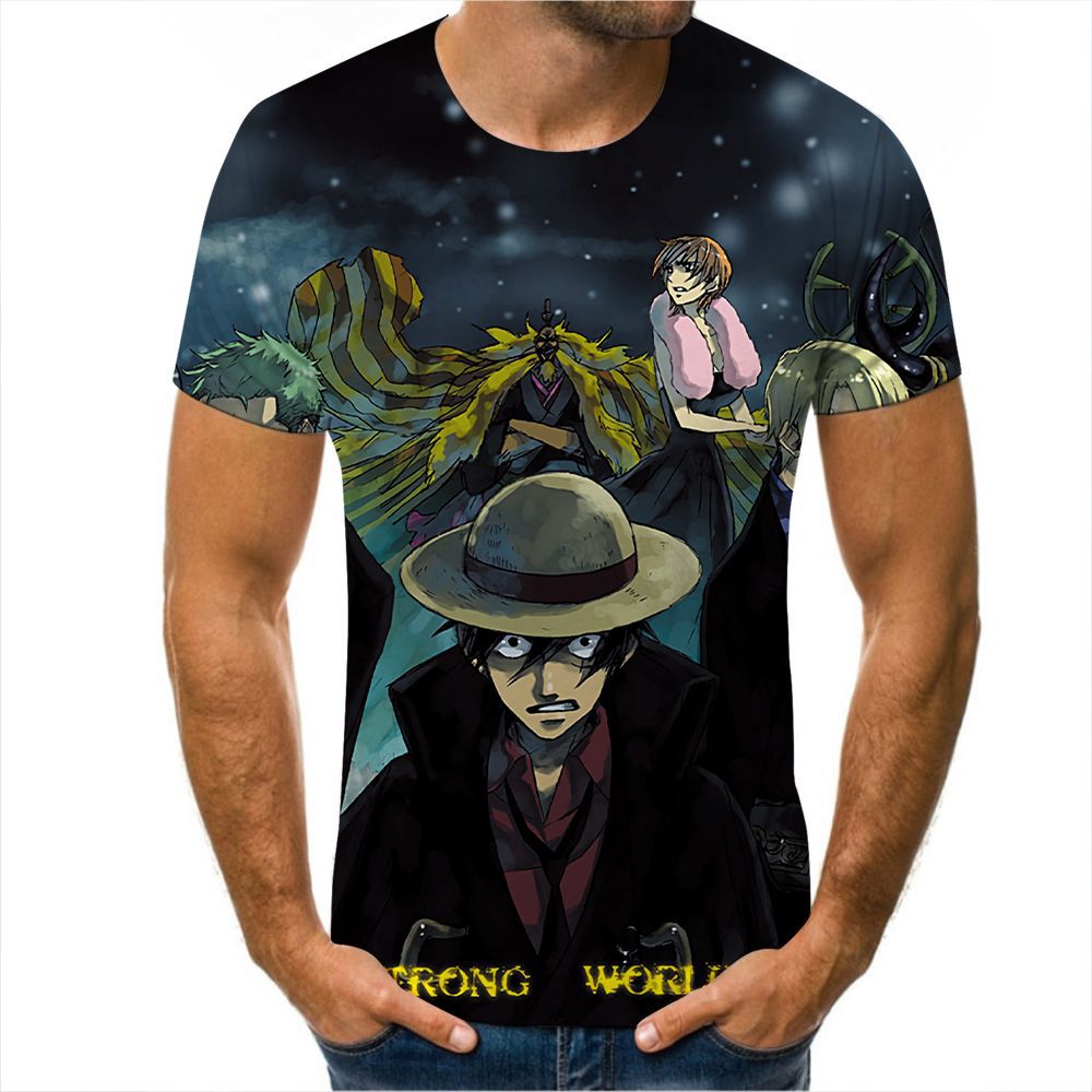 Men's Anime Digital Print Short Sleeve T-Shirt