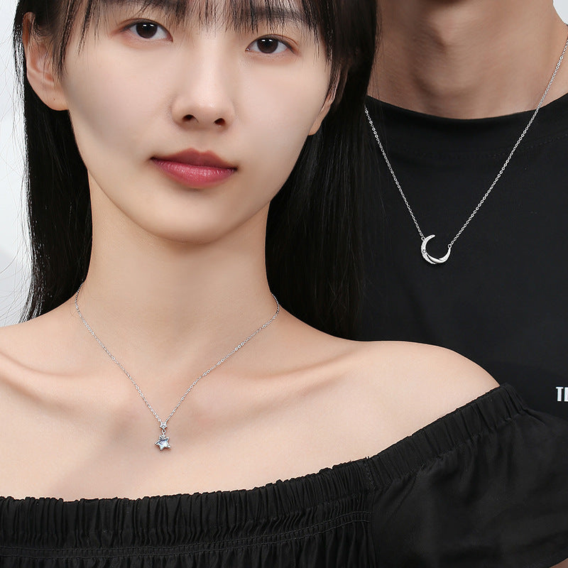 Niche Star and Moon Couple Necklace