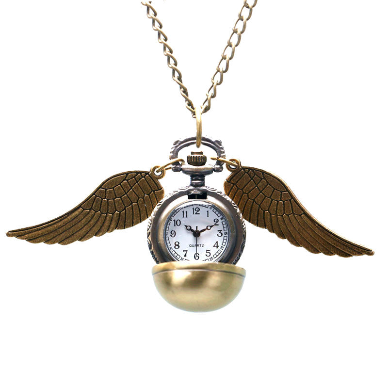 Quidditch Flip Pocket Watch Necklace