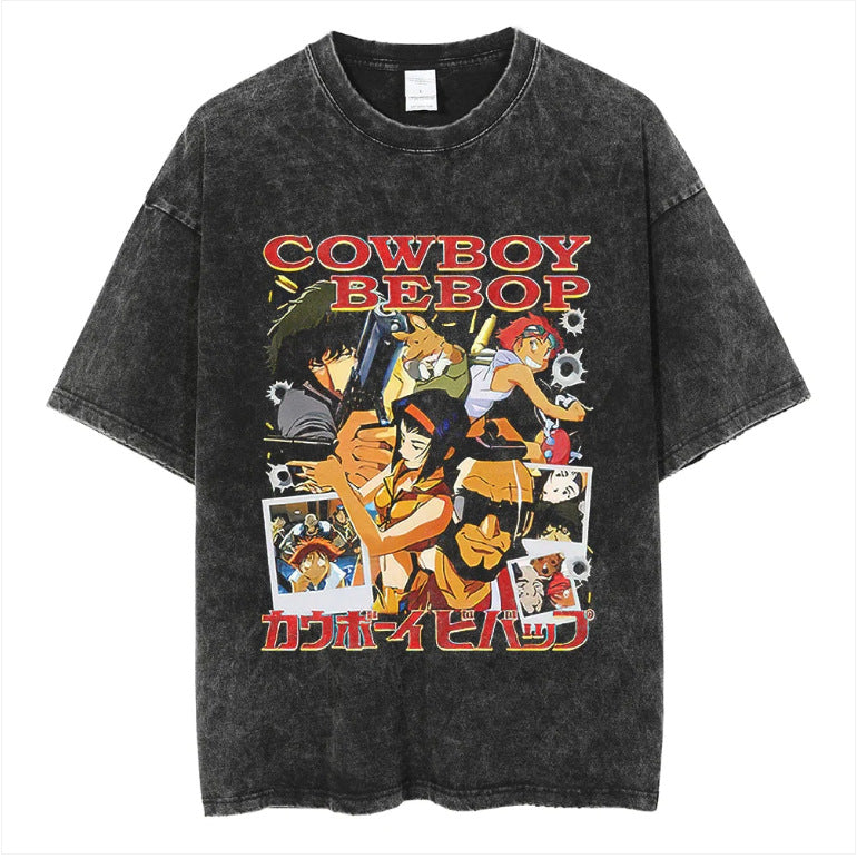 Retro Anime Washed Short Sleeve T-Shirt