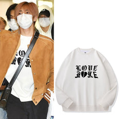 Casual Round Neck Letter Printed Sweatshirt