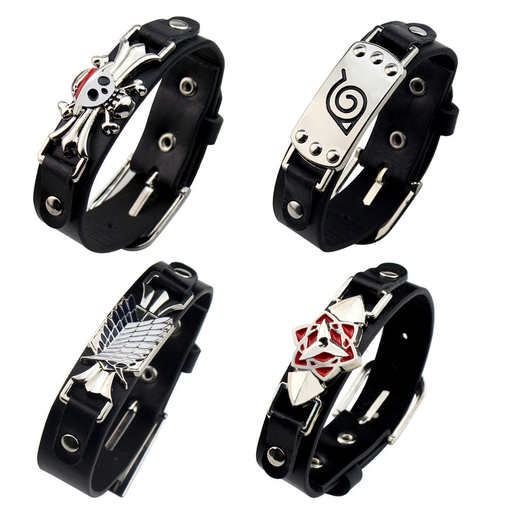 Punk Anime Leather Bracelet