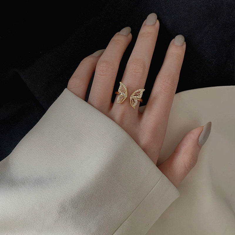 Cute Adjustable Butterfly Ring