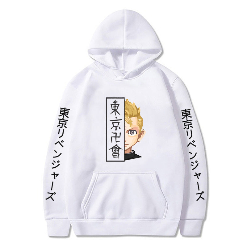 Unisex Cartoon Anime Pattern Pullover Loose Hoodie