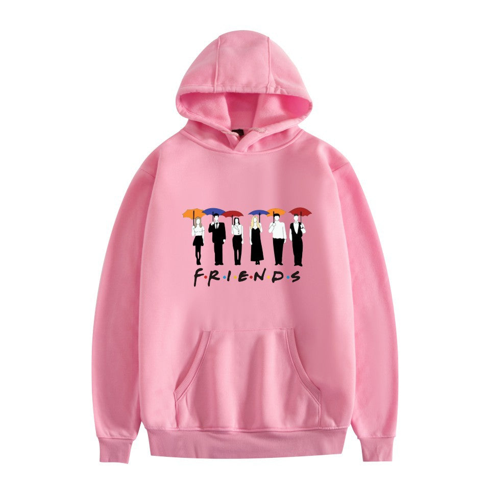 Trendy Friends Print Casual Pullover Hoodie