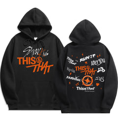 SKZ This & That Graphic Printed Black Hoodie