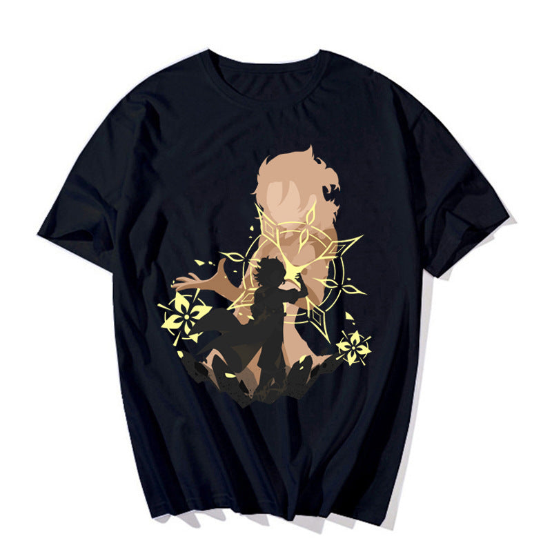 Unisex Casual Game Printed Loose T-shirt