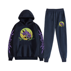 Unisex Eva Graphic Print Hoodie Pants Set