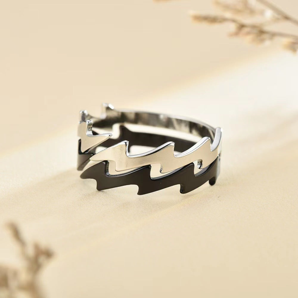 Chic Alloy Cutting Flash Open Ring