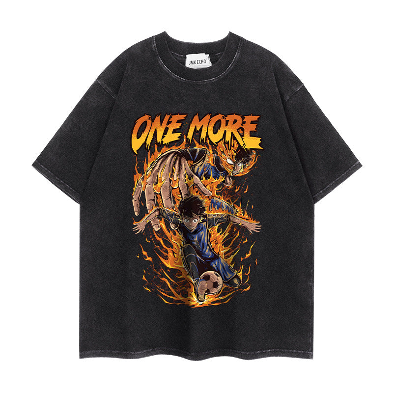 Vintage Anime Washed Short-sleeved T-shirt