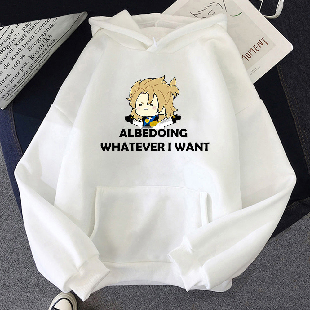 Unisex Albedoing What I Want Graphic Loose Hoodie