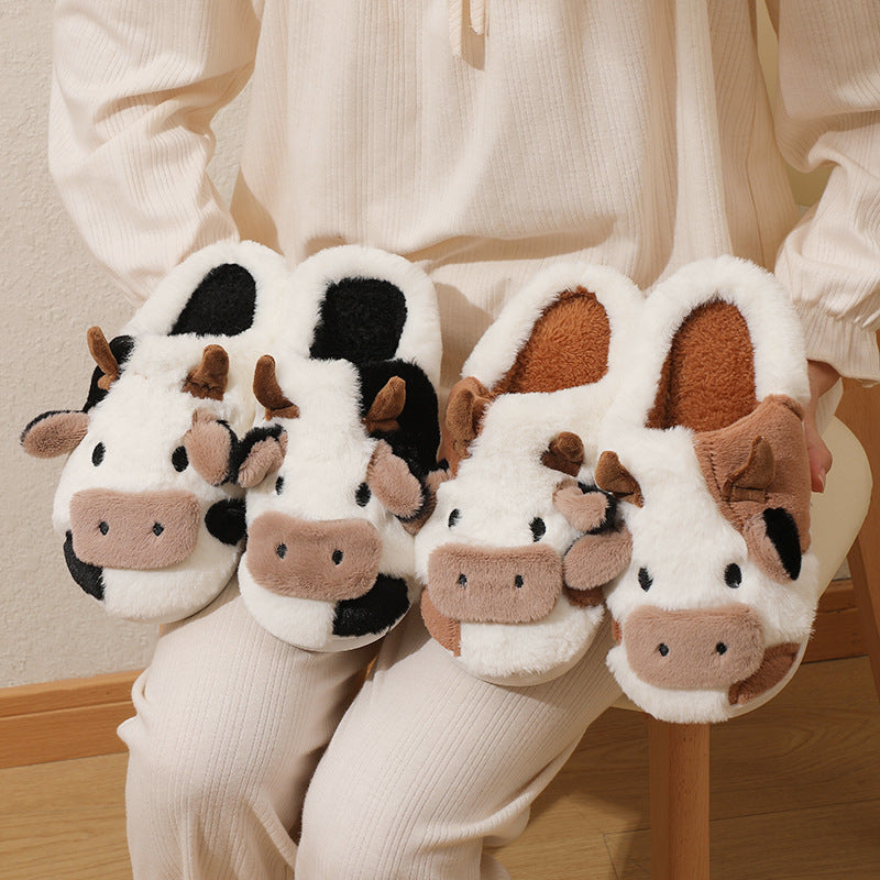 Cartoon Cow Cotton Slippers