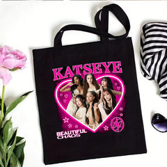 Katseye Printed Canvas Tote Bag