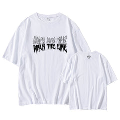 Kpop WALK THE LINE Print Short-sleeved T-shirt