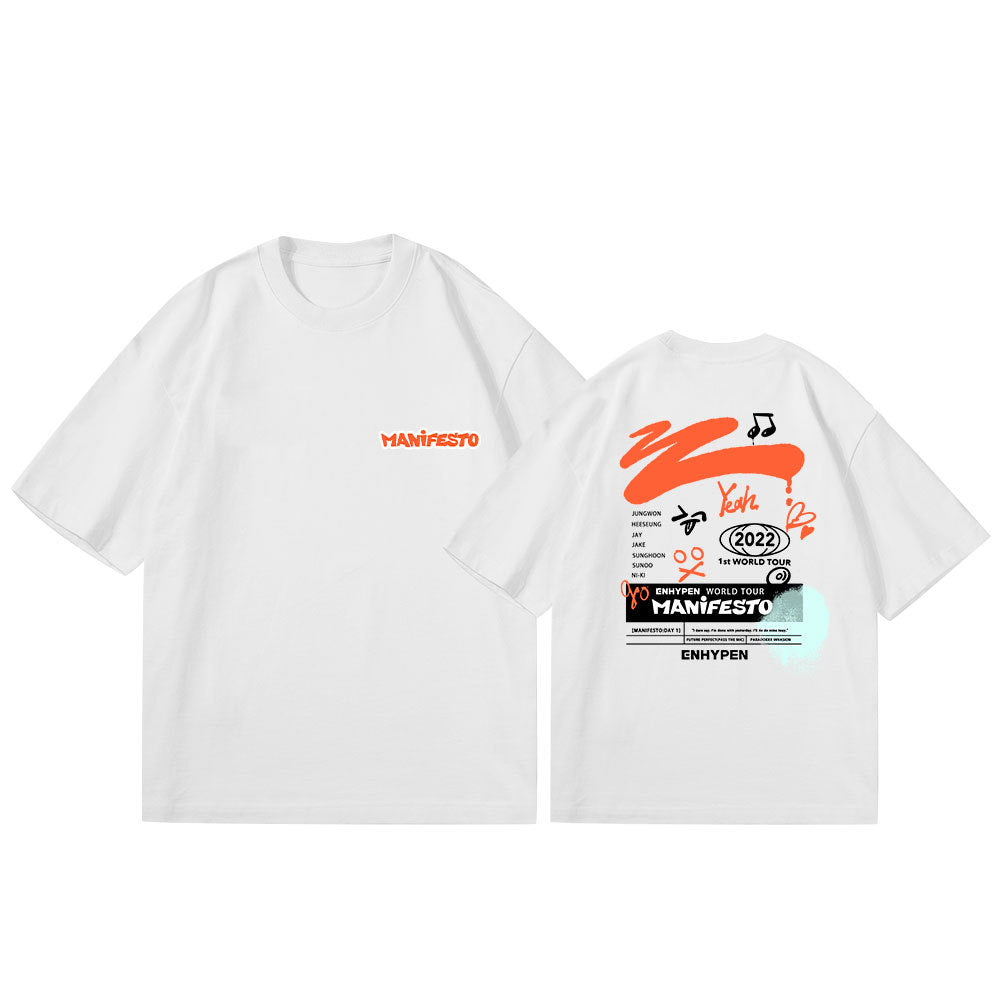 Casual Kpop Manifesto Crew Neck Top