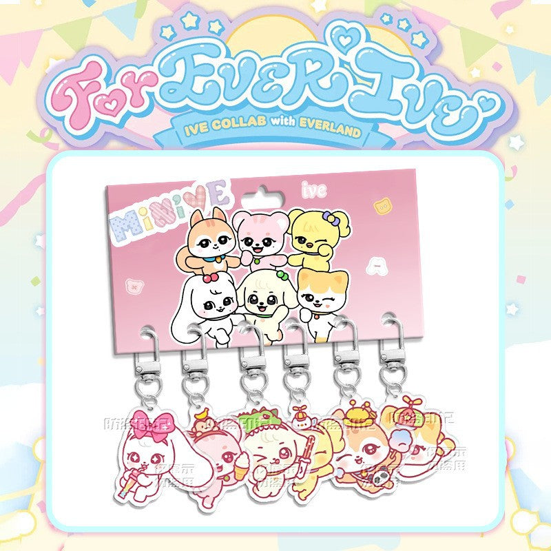 MINIVE Keychain Acrylic Pendant 6PCS