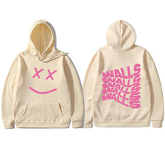 Unisex Casual Walls Print Loose Hoodie