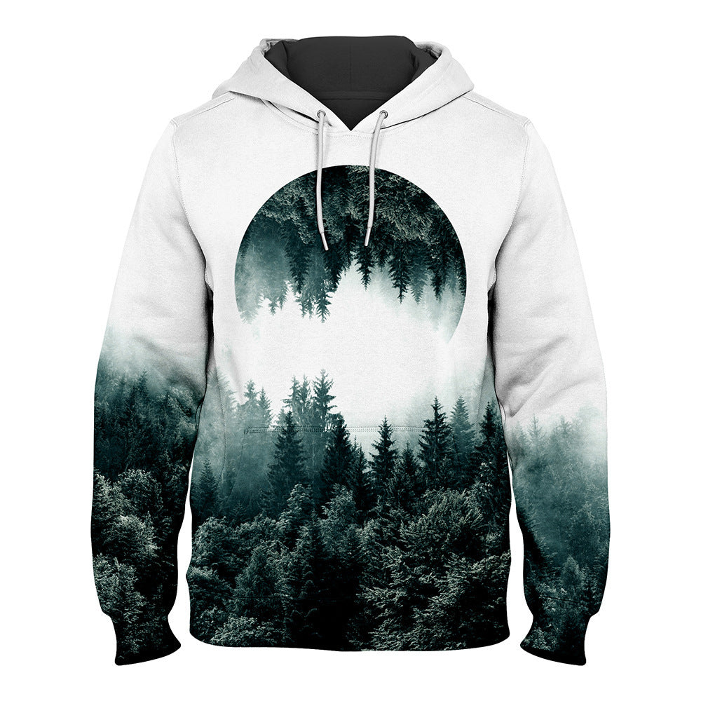Plum Blossom Mountain Ink Casual Pullover Digital Hoodie