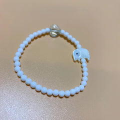 Baby Elephant Shell Beaded Bracelet