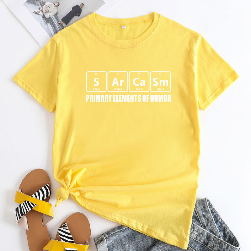 Creative Fun Letter Cotton Women's T-shirt