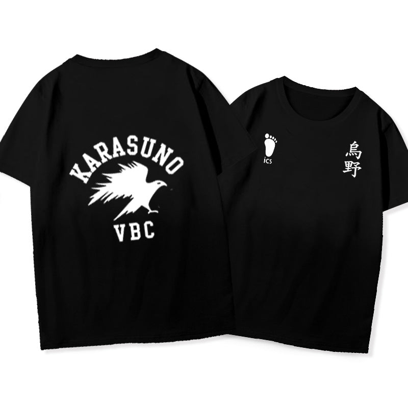 Unisex Karasuno Volleyball Leisure Short Sleeved Cotton T-shirt