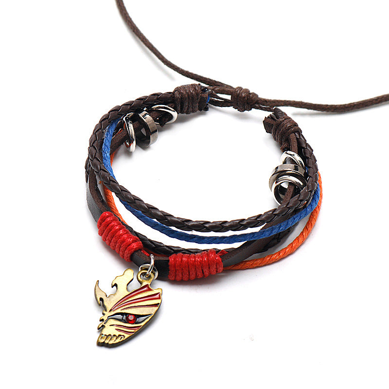 Retro Anime Logo Leather Bracelet