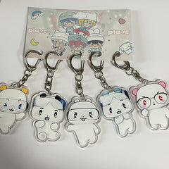 PLAVE Cartoon Acrylic Keychain Set