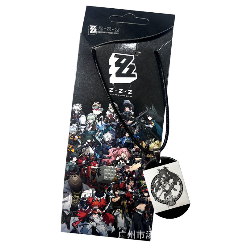 Game Metal Tag Keychain Necklace