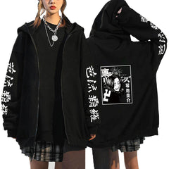 Men's Anime Printed Zipper Cardigan Hoodie