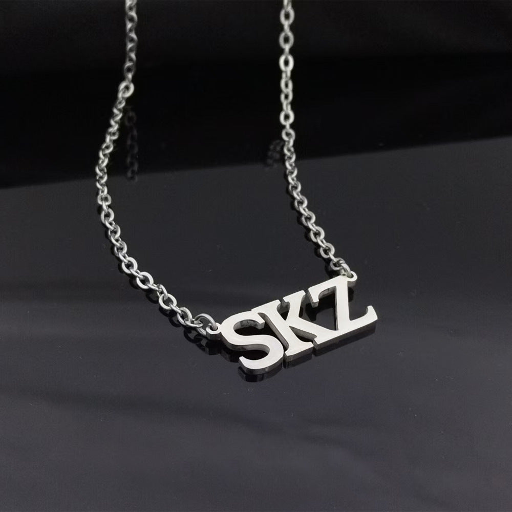 SKZ LOGO Stainless Steel Necklace Bracelet