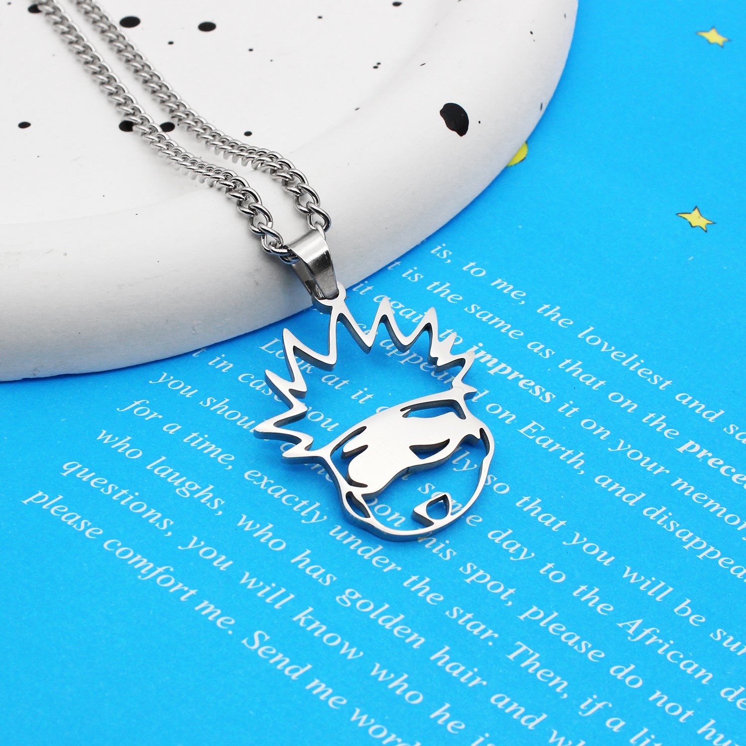 Cute Gojo Cat Stainless Steel Anime Necklace