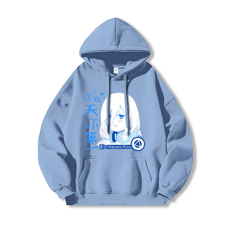 Men's Anime Nakano Print Loose Hoodie
