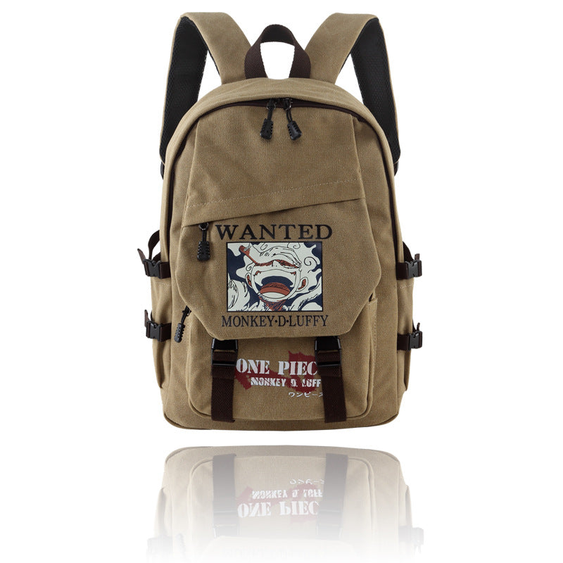 Trendy Anime Logo Canvas Backpack