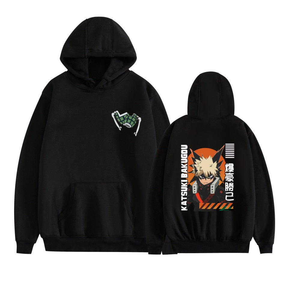 Unisex Anime Bakugo Printed Casual Hoodie