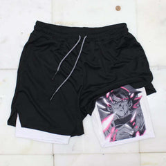 Casual Anime Double-layer Fitness Sports Shorts