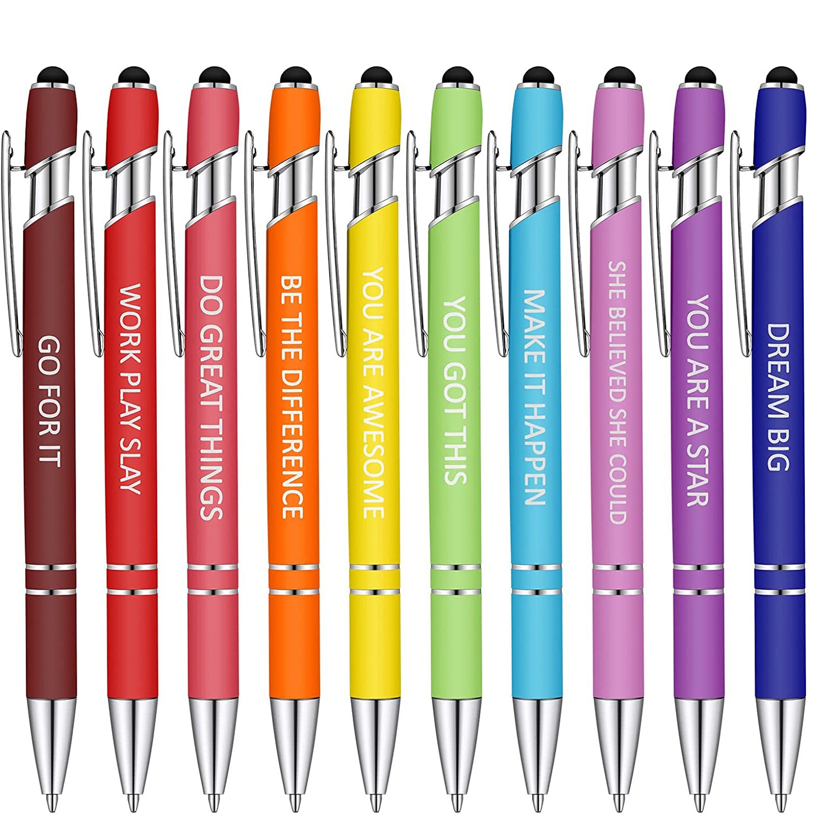 10 Funny Metal Press Ballpoint Pen Set