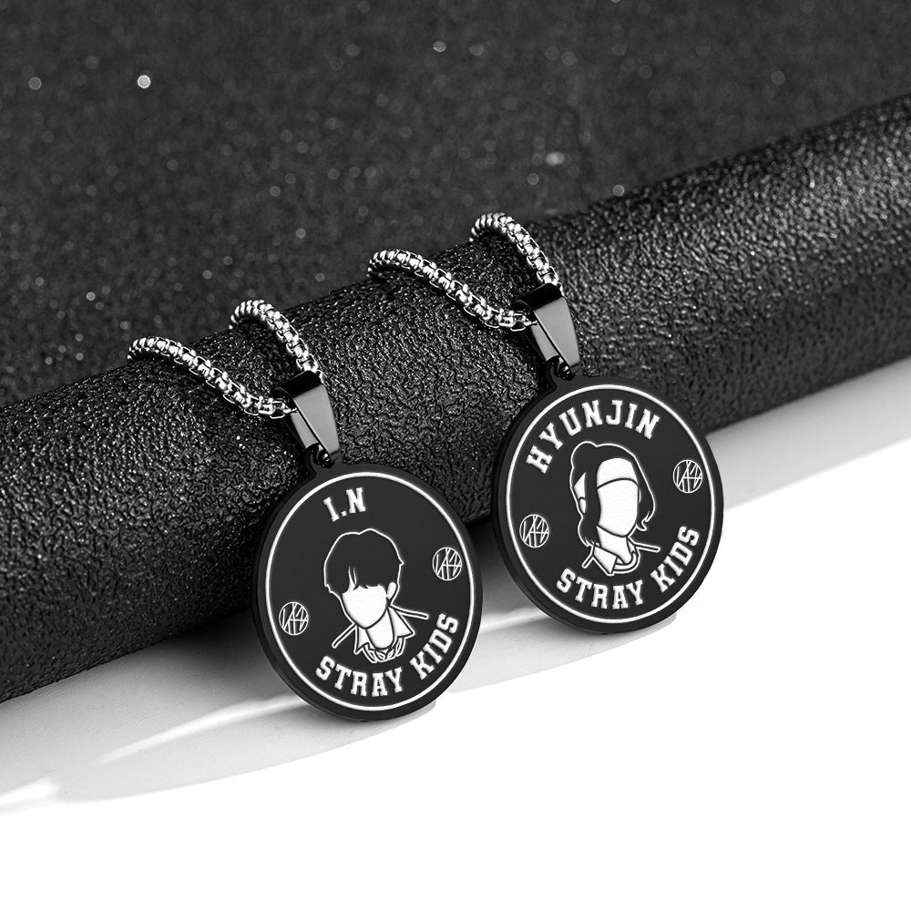 KPOP Stainless Steel Plated Black Necklace