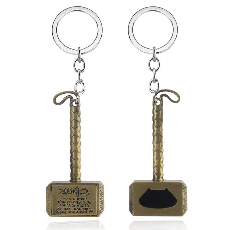 Thor's Hammer Bottle Opener Keychain
